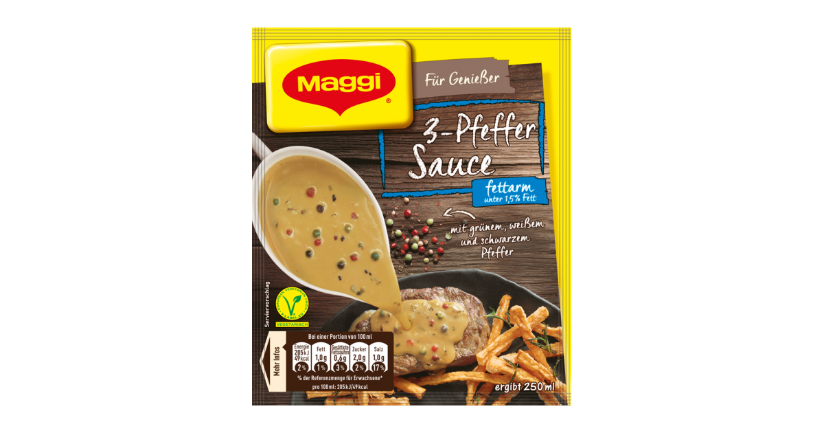 Maggi Für Genießer 3-Pfeffer Sauce fettarm | maggi.de