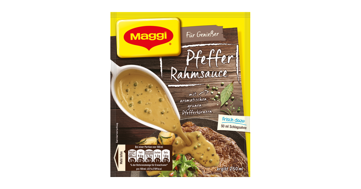 Maggi Für Genießer Pfeffer Rahmsauce | maggi.de