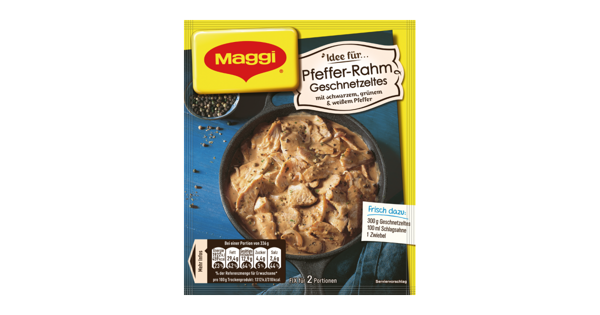 Maggi Fix für Pfeffer-Rahm Geschnetzeltes | maggi.de