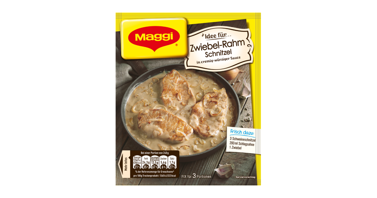 Maggi Fix für Zwiebel-Rahm Schnitzel | maggi.de